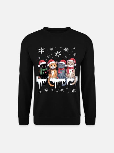 Chat mignon renne Noël - Sweat-shirt Unisexe - noir