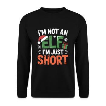 No Im Not An Elf Im Just Short Christmas - Unisex Sweatshirt - black - Front - Alina (178cm) & Michal (187cm)