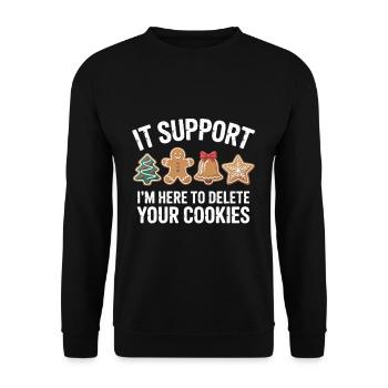 Im An IT Im Here To Delete Your Cookies Christmas - Unisex Sweatshirt - black - Front - Alina (178cm) & Michal (187cm)