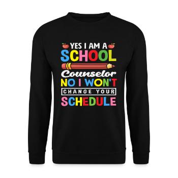 Ja Ich Bin Schulberater Nein Ich Ändere Nicht - Unisex Pullover - Schwarz - Vorne - Alina (178cm) & Michal (187cm)