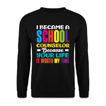Schulberater Dein Leben Zählt Für Mich - Unisex Pullover - Schwarz - Vorne - Alina (178cm) & Michal (187cm)
