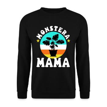 Monstera Mama - Sweat-shirt Unisexe - noir - Devant - Alina (178cm) & Michal (187cm)