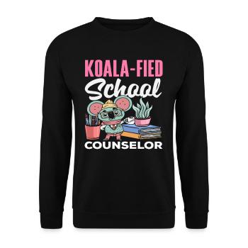 Koala-Fied Schulberater Stilvoll - Unisex Pullover - Schwarz - Vorne - Alina (178cm) & Michal (187cm)