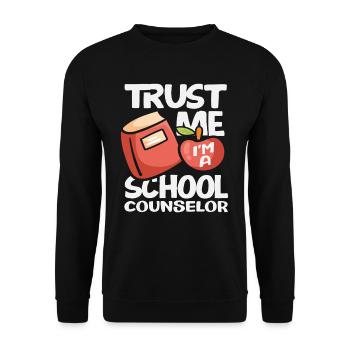 Vertraue Mir Ich Bin Schulberater - Unisex Pullover - Schwarz - Vorne - Alina (178cm) & Michal (187cm)