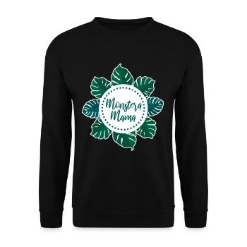 Monstera Mama - Sweat-shirt Unisexe - noir - Devant - Alina (178cm) & Michal (187cm)