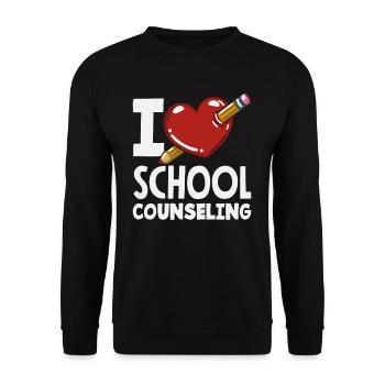 I Love School Counseling Heart Design - Unisex Sweatshirt - black - Front - Alina (178cm) & Michal (187cm)