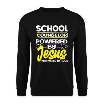 Schulberater Von Jesus Angetrieben - Unisex Pullover - Schwarz - Vorne - Alina (178cm) & Michal (187cm)