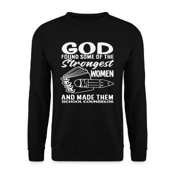 Gott Fand Die Stärksten Frauen Und Machte Sie - Unisex Pullover - Schwarz - Vorne - Alina (178cm) & Michal (187cm)