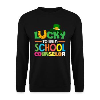 Glücklich Als Schulberater Sein - Unisex Pullover - Schwarz - Vorne - Alina (178cm) & Michal (187cm)