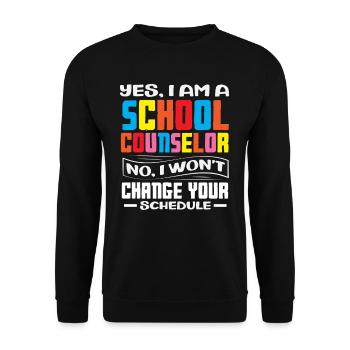 Ja, Ich Bin Schulberater, Nein, Ich Ändere Deinen - Unisex Pullover - Schwarz - Vorne - Alina (178cm) & Michal (187cm)