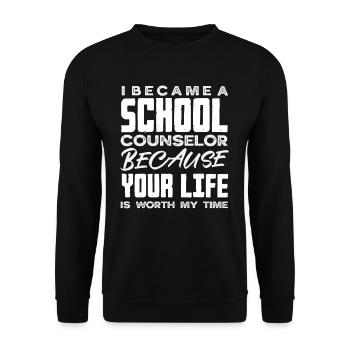 Schulberater Weil Dein Leben Es Wert Ist - Unisex Pullover - Schwarz - Vorne - Alina (178cm) & Michal (187cm)