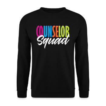 Schulberater Squad Farbenfrohes Team - Unisex Pullover - Schwarz - Vorne - Alina (178cm) & Michal (187cm)