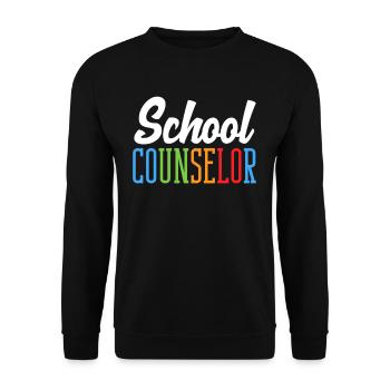 Schulberater Farbenfrohes Design - Unisex Pullover - Schwarz - Vorne - Alina (178cm) & Michal (187cm)