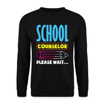 Schulberater Bitte Warten Kreativ - Unisex Pullover - Schwarz - Vorne - Alina (178cm) & Michal (187cm)