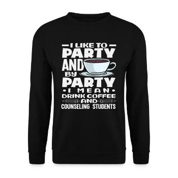 Schulberater Kaffee Und Beratung Party - Unisex Pullover - Schwarz - Vorne - Alina (178cm) & Michal (187cm)