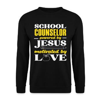 Schulberater Von Jesus Angetrieben Und Liebe - Unisex Pullover - Schwarz - Vorne - Alina (178cm) & Michal (187cm)
