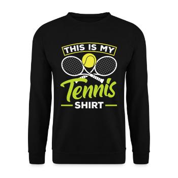 This Is My Tennis Shirt Tennis Player - Unisex Sweatshirt - black - Front - Alina (178cm) & Michal (187cm)