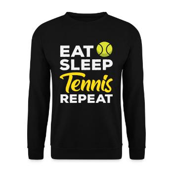 Eat Sleep Tennis Repeat for Tennis Players - Unisex Sweatshirt - black - Front - Alina (178cm) & Michal (187cm)