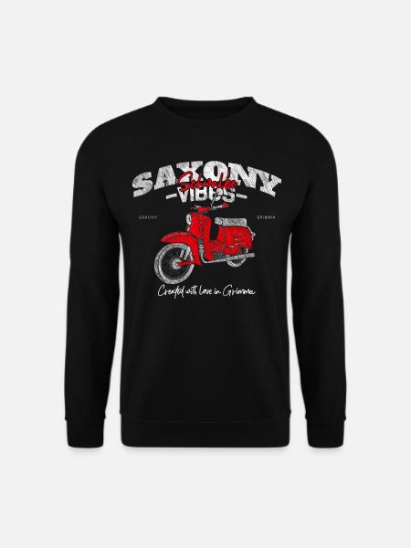 Saxony Vibes - Grimma Vibes - Schwalbe - Moped - Unisex Pullover - Schwarz