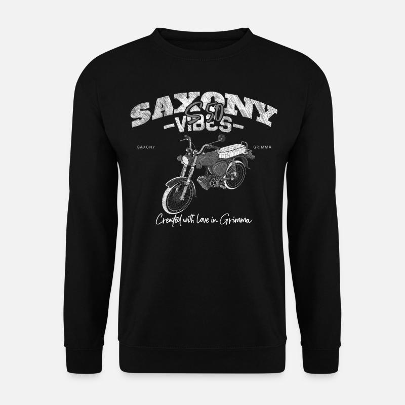 Saxony Vibes Grimma - S50 - Simson in weiß - Unisex Pullover - Schwarz