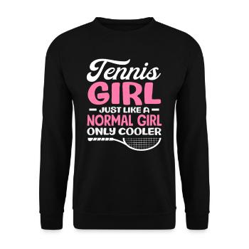 Tennis Girls Just Cool Tennis Player - Unisex Sweatshirt - black - Front - Alina (178cm) & Michal (187cm)