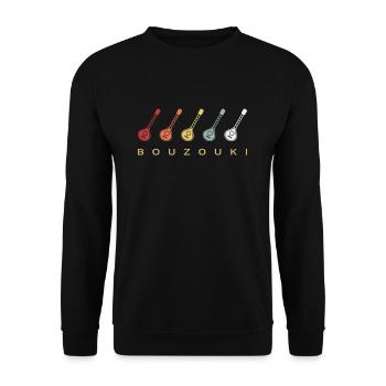 Bouzouki Instrument Hellas Retro Vintage - Unisex Sweatshirt - black - Front - Alina (178cm) & Michal (187cm)