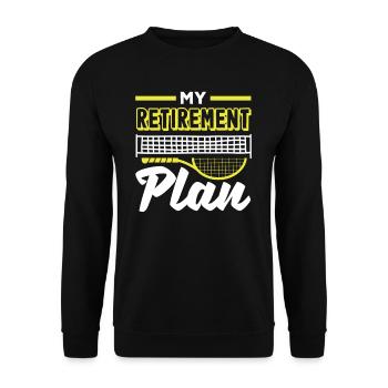 Mon plan de retraite Joueur de tennis - Sweat-shirt Unisexe - noir - Devant - Alina (178cm) & Michal (187cm)