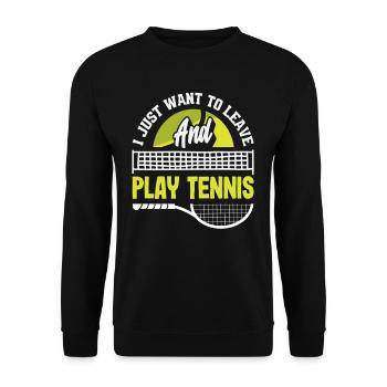 Tennis Player Just Wants to Play Tennis - Unisex Sweatshirt - black - Front - Alina (178cm) & Michal (187cm)