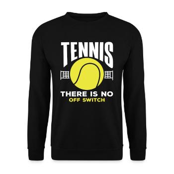Tennis Spieler Kein Ausschalter - Unisex Pullover - Schwarz - Vorne - Alina (178cm) & Michal (187cm)