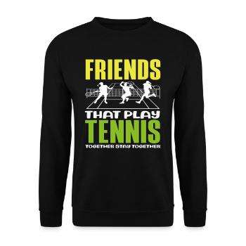 Tennis Players Friends Playing Tennis - Unisex Sweatshirt - black - Front - Alina (178cm) & Michal (187cm)
