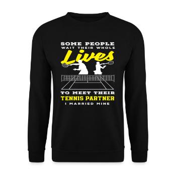 Certains attendent des partenaires de tennis - Sweat-shirt Unisexe - noir - Devant - Alina (178cm) & Michal (187cm)