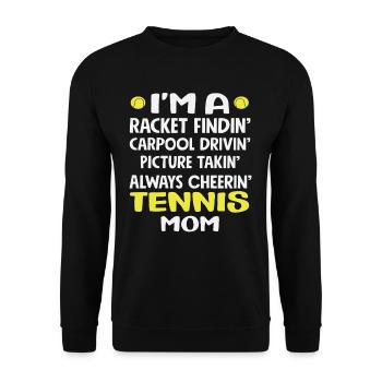 Tennis Mama Racket Findin' Spieler - Unisex Pullover - Schwarz - Vorne - Alina (178cm) & Michal (187cm)