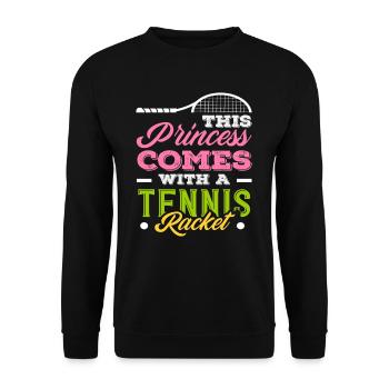 Tennis princess with racket player - Unisex Sweatshirt - black - Front - Alina (178cm) & Michal (187cm)
