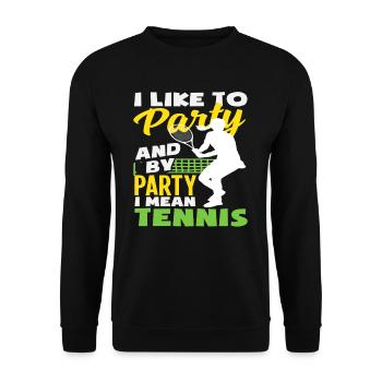 Ich Feier Gerne Und Mit Feiern Meine Ich Tennis - Unisex Pullover - Schwarz - Vorne - Alina (178cm) & Michal (187cm)