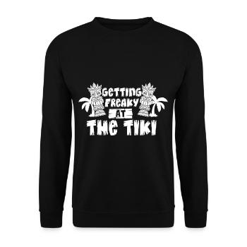 Hawaiianische Tiki Bar Hawaii Getränke Polynesian - Unisex Pullover - Schwarz - Vorne - Alina (178cm) & Michal (187cm)