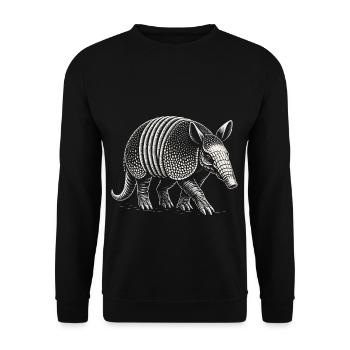 Armadillo Gürteltier - Unisex Pullover - Schwarz - Vorne - Alina (178cm) & Michal (187cm)