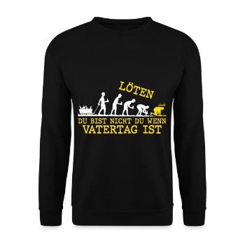 Löten Du bist nicht du wenn Männertag - Unisex Pullover - Schwarz - Vorne - Alina (178cm) & Michal (187cm)