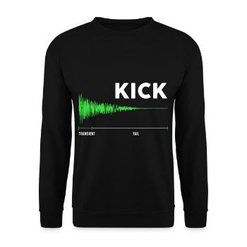 Drum Kick Effet sonore Batterie - Sweat-shirt Unisexe - noir - Devant - Alina (178cm) & Michal (187cm)