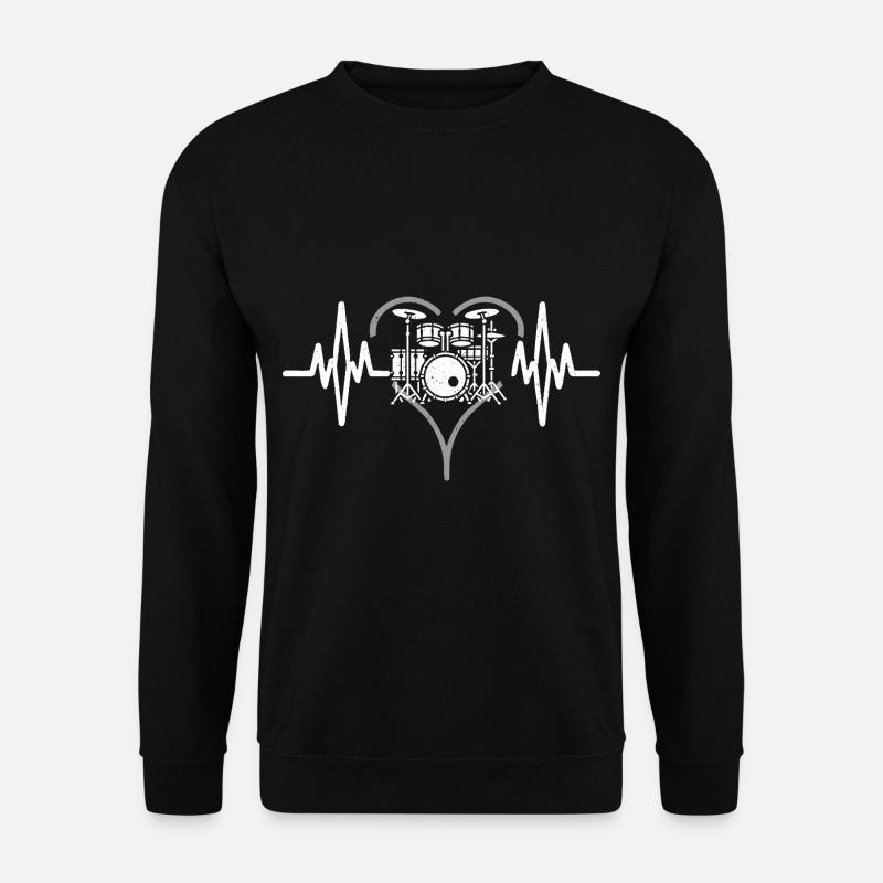 Herzschlag Trommeln - Unisex Pullover - Schwarz