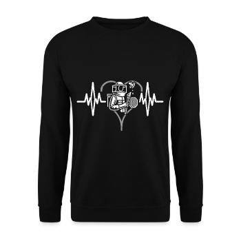 Herzschlag Imker Imker Honig - Unisex Pullover - Schwarz - Vorne - Alina (178cm) & Michal (187cm)