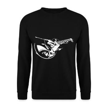 Electric Guitar Electric Guitarist Music Bass Guitar Bassist - Unisex Sweatshirt - black - Front - Alina (178cm) & Michal (187cm)