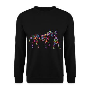 Horse Walk Girl Horse Walking - Unisex Pullover - Schwarz - Vorne - Alina (178cm) & Michal (187cm)