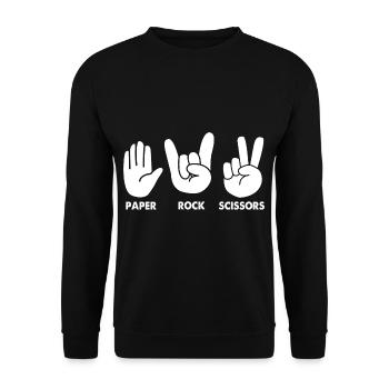 scissors stone paper - Unisex Sweatshirt - black - Front - Alina (178cm) & Michal (187cm)