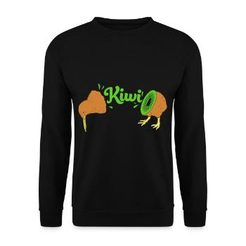 kiwi-bird kiwi bird - Unisex Sweatshirt - black - Front - Alina (178cm) & Michal (187cm)