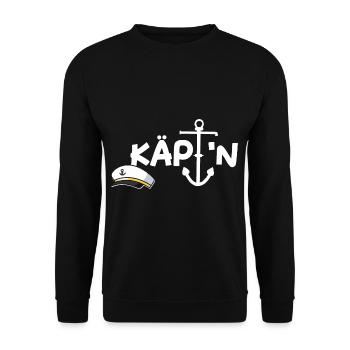 Käptn Kapitän Skipper Bootsführer Segelboot - Unisex Pullover - Schwarz - Vorne - Alina (178cm) & Michal (187cm)