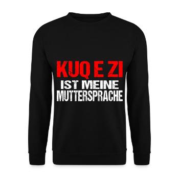 KUQ E ZI MUTTERSPRACHE Albanien Albania Balkan - Unisex Pullover - Schwarz - Vorne - Alina (178cm) & Michal (187cm)