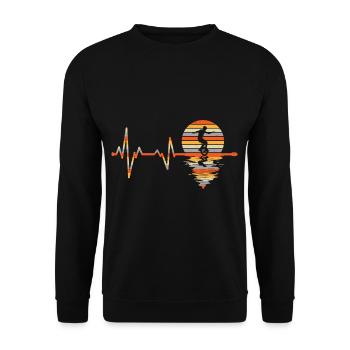 Unicyclist Heartbeat - Unisex Sweatshirt - black - Front - Alina (178cm) & Michal (187cm)