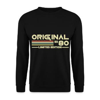 1980 - Unisex Pullover - Schwarz - Vorne - Alina (178cm) & Michal (187cm)