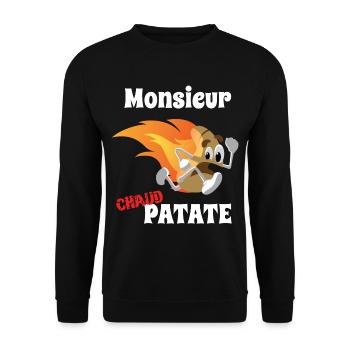 Monsieur Chaud Patate Sprint - Sweat-shirt Unisexe - noir - Devant - Alina (178cm) & Michal (187cm)