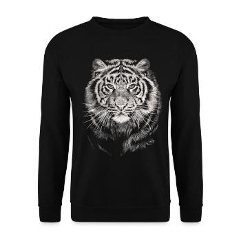 Tiger - Unisex Sweatshirt - black - Front - Alina (178cm) & Michal (187cm)